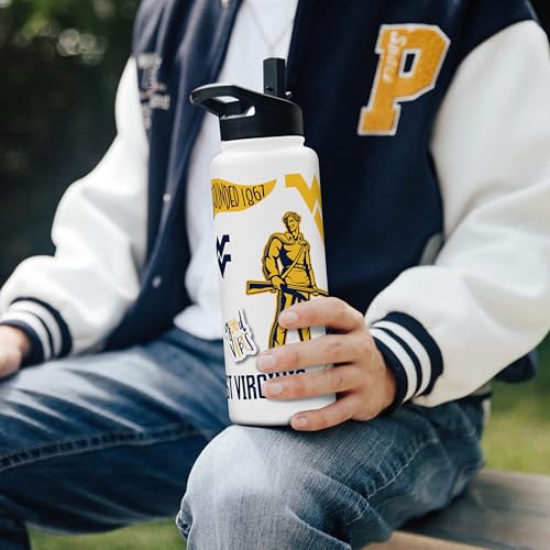 Image of Logo Brands NCAA Native 34 oz Quencher Water Bottle - | Local Icons Design | Double-Wall Insulated| Leak-Proof Lid & Built-In Straw