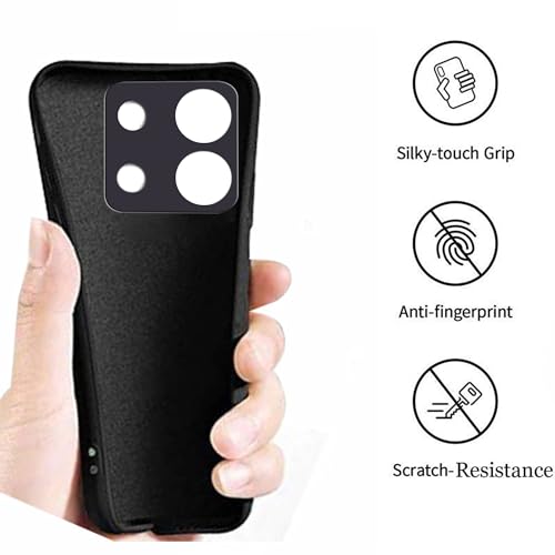 Image of A rtistque Liquid Silicone Back Cover Case for Mi Redmi Note 13 Pro 5G Shockproof TPU Soft Flexible with Camera Protection - Black