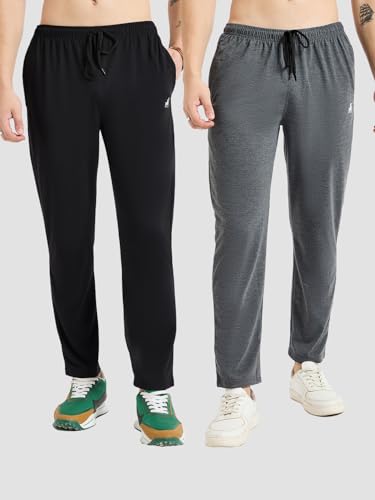 Image of Modeve Men Solid Cotton Blend Track Pant for Summer Pack of 2