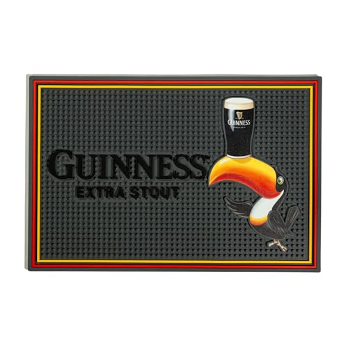 Guinness Bar Mats for Countertop - 18x12 Inches, Bar Accessory Gilroy Art Toucan for Home or Pub