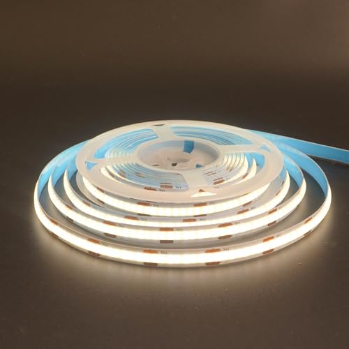 Image of 5V 8mm Width USB COB LED Strip Lights,Natural White 4000K,320LEDs /M,8W /M,CRI90,6.56FT /2M,Electroplated Double-Sided Panel Light Strip,Waterproof IP20,Flexible Strip for Indoor Decoration