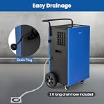 COSTWAY 215 Pint Commercial Dehumidifier, 8,000 Sq.Ft Industrial Dehumidifier with Drain Hose, 24H Timer & 4 Wheels, Ideal for Basement, Warehouse, Job Sites, Water Damage Restoration