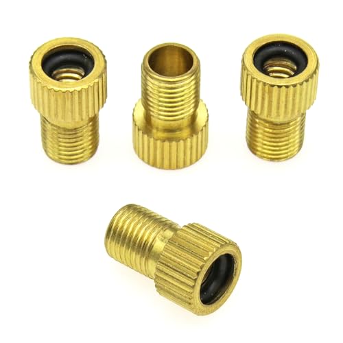 Brass Presta to Schrader Valve Adapter (4 Pack)