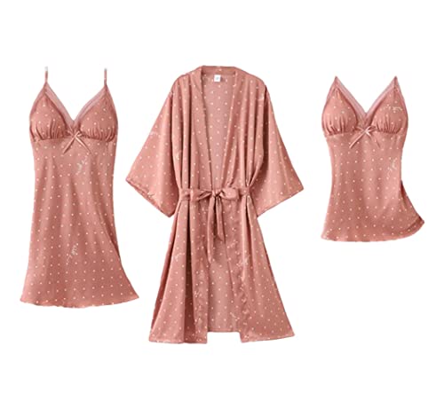 Vêtements de nuit amples en satin avec ce pyjama sexy pour femme orange