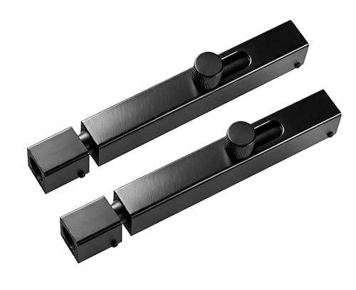 2 Pack Door Lock Bolt, 4 Inch Door Latch Bolts Slide Gate Latches Bolt for Bathroom Toilet Bedroom Shed Black