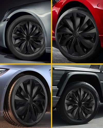 Image of ABX Hubcaps,16 inch hubcaps Set of 4, Wheel Rim Cover ABS Material, Snap On Car Truck SUV Replacement, for Toyota Camry Nissan Mazda etc, Black