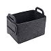 Panier à Bûches Feutre Pliable Panier à Bûches Caoutchouc Feutre Carré avec 2 Poignées Corbeille Porte Bûches Feutre, Aussi pour Linge Courses Jouets Gris,50x32x35cm