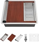 24 Inch Undermount Kitchen Sink - Beslend 24x19 Bar Sink...