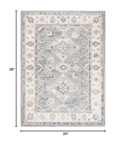 Tapete decorativo SAFAVIEH 2' x 3' gris y marfil miniatura 2