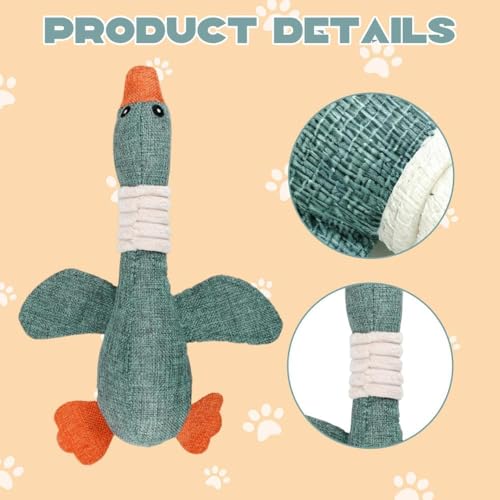 Efymosce 2 Stück Hundespielzeug Unzerstörbar,Anti Stress Ente für Hunde,Spielzeug Hund,Unzerstörbares Hundespielzeug,Welpenspielzeug,Dog Toys,Kuscheltier Gans für Aggressive Kauer
