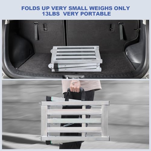 Work Platform Adjustable Height Steel Portable Scaffolding Platform 380 LBS Load Capacity 38''X12 Folding Step Ladder Drywall Painting Stool (38inch) by JUKJNB - Used condition - Image 3