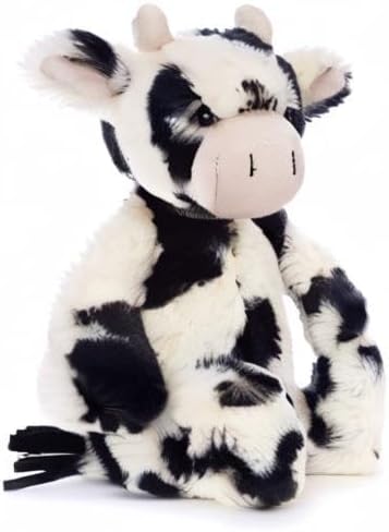 JellyCat Cuddly Bashful Calf Plush Toy, Multi-Colour, BAS3C