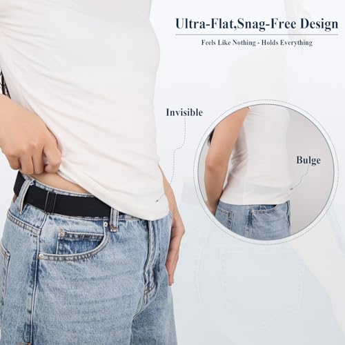 XZQTIVE No Show Invisible Elastic Belt for Women & Men, Adjuatable Stretch Belt with Flat Buckle for Jeans Pants Dreses2