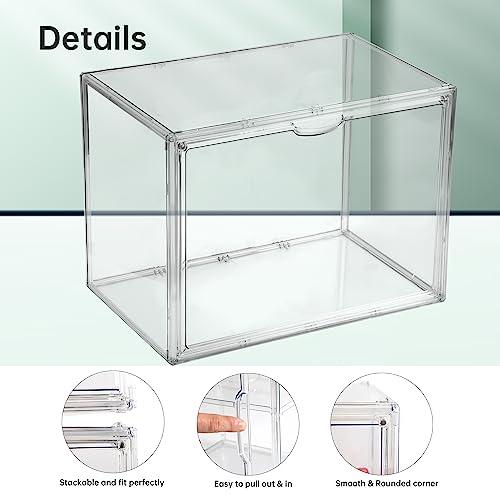 Image of BOHOIDEE 2X-Large 15.7 inchX11.8 inchX9.8 inch Acrylic Display Case, Clear Organizer Box Plastic Holder with Magnetic Door for Handbags, Purses, Boots, Figures, Book