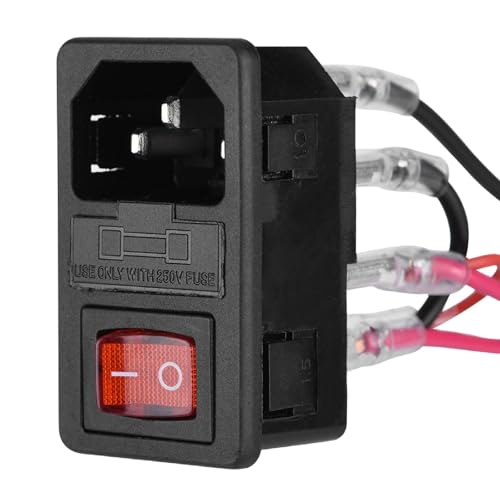 KSTE U-type 15A 220V/110V Power Supply Switch/Adapter Socket Module with a Fuse for 3D Printer