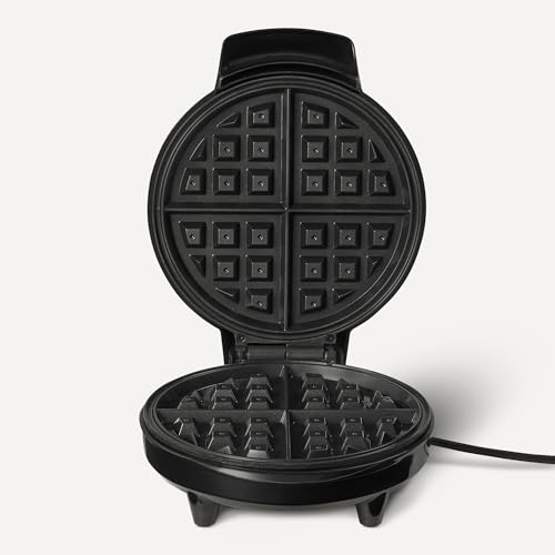Amazon Basics Belgian Waffle Maker With Round 20Cm Ceramic Non-Stick Plate, Browning Control, Black - 3