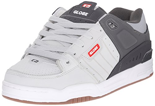 Image of Globe Mens Fusion Skate Shoes, Grey /Charcoal /Red, 14 M US