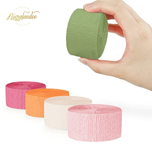 Nicrolandee 5 Rolls Pastel Crepe Paper Streamers Backdrop Decorations For Easter Decorations, Birthday, Wedding, Garden Party, Bridal Shower, Baby Shower, Unicorn Theme Party, Spring Home Decor #TOP3