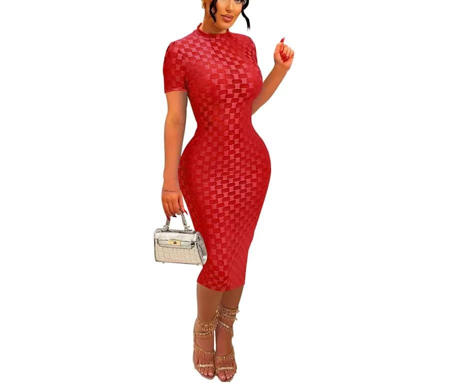 Image of Women's Casual Turtleneck Long Sleeve Elegant Long Dress Lounge Mesh Bodycon Maxi Party Dresses