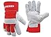 Keean Rigger Canadian Palm Split Leather Grey/Red Glove Wear Cut and Tear Resistant Heavy Duty Industrial Cotton Comfort Fit for Machine Handling Movers Welding Works