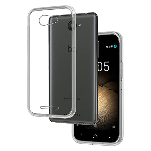 REY Funda Carcasa Gel Transparente para BQ AQUARIS U/U Lite, Ultra Fina 0,33mm, Silicona TPU de Alta...