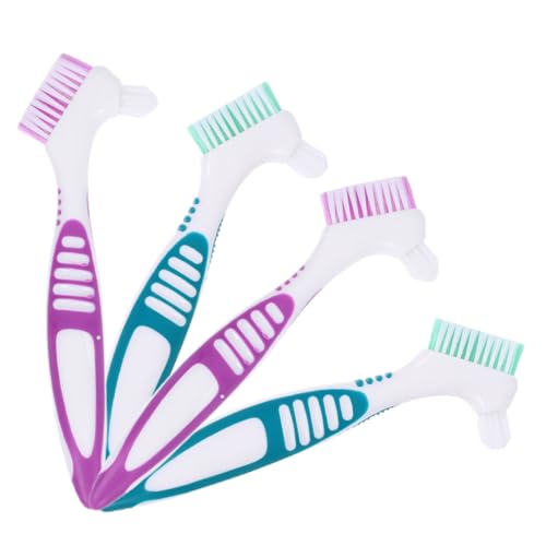 WOFASHPURET 4Piezas Dentaduras Postizas de Doble Cara con Limpieza Efectiva y Suave para Prótesis Antideslizante