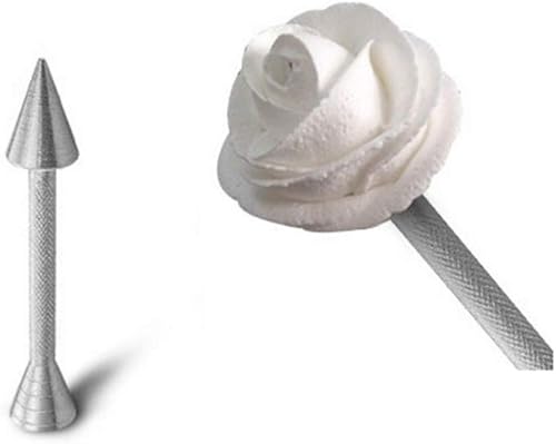 Miniatura 1 de Yardwe 2 piezas de aleación de aluminio de flores para hornear pastelería cono titular pastel tubería varilla glaseado rosa palos decoración pastel