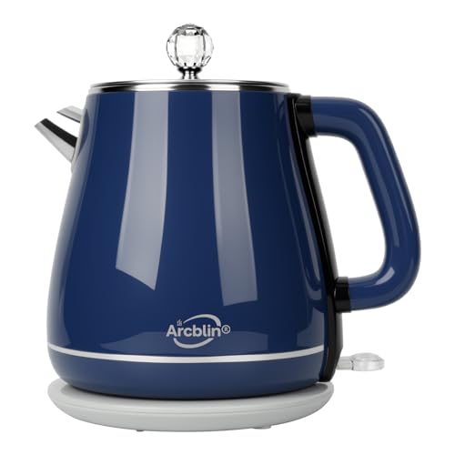 Arcblin Retro Electric Kettle 1.8L, All Stainless Steel Hot Water Electric Kettle for Boiling Water, BPA Free Tea Kettle, 1350W Fast Boil, Auto Shut Off & Boil-Dry Protection,Blue