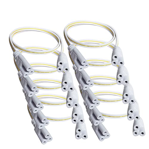 Faoyliye - Faoyliye T5 T8 Tube Connector Cords, 3-pin Extension Power Cord,（10-Pack LED Female to Female Connector Cable for Integrated LED Tube Dual Connector Cable (30cm/0.98ft)