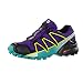 Salomon Women's Speedcross 4 GTX W Trail Runner, Acai/Deep Peacock Blue/Sulphur Spring, 8 M US