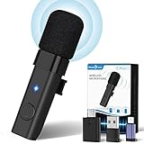 MUSICOZY Wireless Lavalier Microphone, Mini Mic for iPhone iPad, Android, PC Devices, Lapel Clip-on Microphone for Video Recording, YouTube, Facebook Live Stream, Noise Reduction Auto-Sync