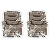 TRINKA 2 PCS Plastic Furniture Covers for Storage, 4 MIL Thick Heavy Duty Dust-Proof Moving Bags, 65 x 43 x 35 Inches Extra Large Waterproof & Clear Chair Cover Protectors for Armchairs and Recliners