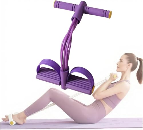 Foot Pedal Resistance Band – 6Tube Sit Up Pull Rope, Multifunction Tension Rope, Home Gym Equipment for Full Body Training& Abs Workout Equipment, Exercise Bands Resistance for Women & Men - Image 5