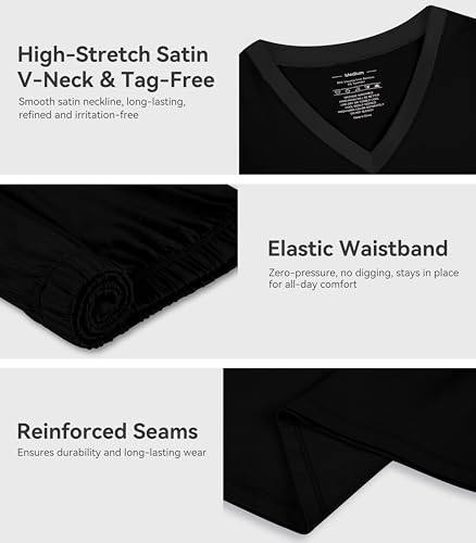 Image of WiWi Viscose from Bamboo Pajamas Set for Women Super Soft Short Sleeve Cooling Summer Plus Size Pjs Sets Sleepwear S-4X