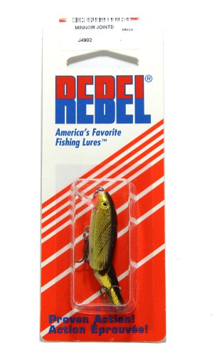 Rebel Iscas de pesca articuladas Minnow, ouro/preto, 4,7 cm, 3/947 g