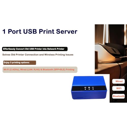 Aboiled Server Di Stampa Bluetooth Ethernet Wifi, Trasforma La Stampante Usb In Una Stampante Wireless - 2