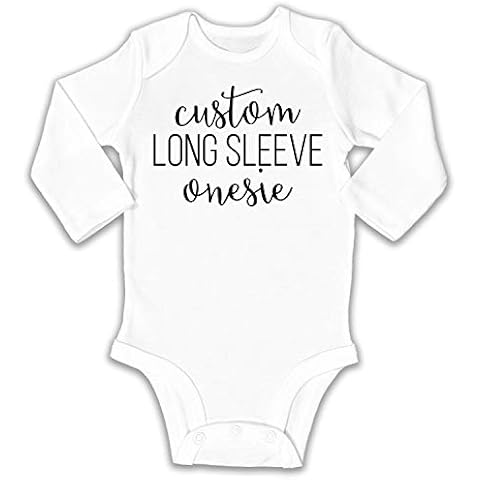 Kate & Meri Custom Long Sleeve Onesie©/Bodysuit | Personalized Baby Romper (3-6M) Cover