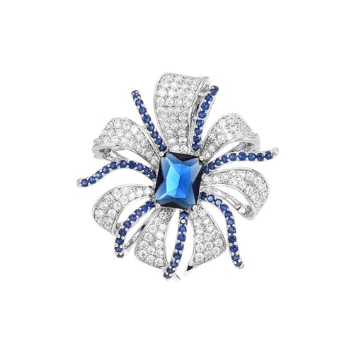FURLOU Broches Joyas para Mujer Moda, Elegante Disfraz De Diseñador Broche De Flor Azul para Madre Mujer Niña Regalo Eterno