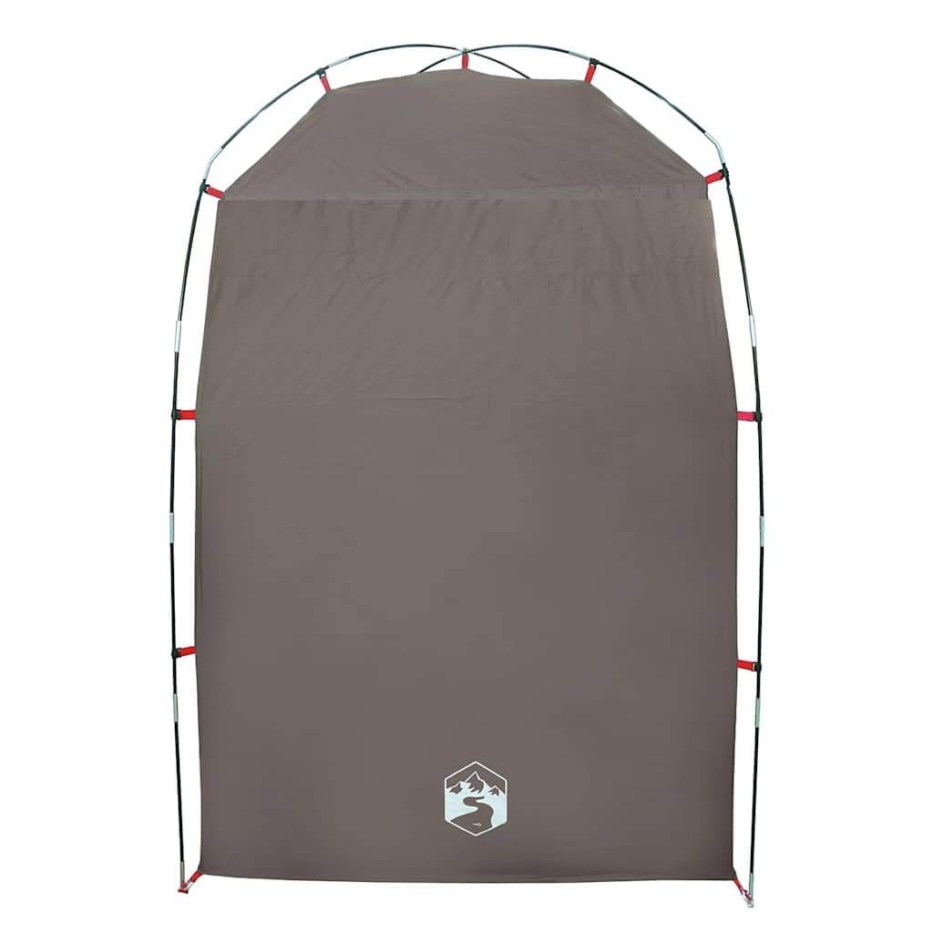 Tente de Douche de Camping Cabine de Change Portative et Vestiaire Mobile pour Extérieur Tente de Toilette en Polyester Marron 140 x 140 x 213 cm avec Sac de Transport