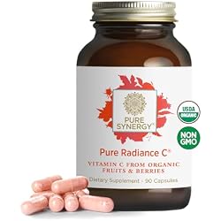 Pure Synergy Pure Radiance C Organic Vitamin C Capsules (90 Capsules) | 100% Natural, Whole Food, Non-GMO Supplement with Organic Camu Camu, For Immune & Collagen Support