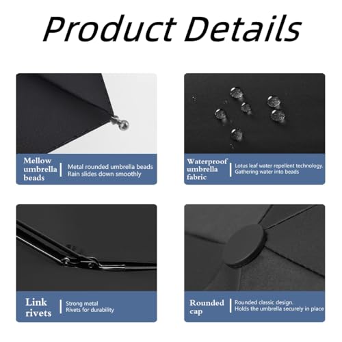 AzulLanse Sombrilla Carro Bebe Universal,Protección Solar para Bebés,Anti 50+ UV,Sombrilla Lluvia para Carrito,Diamétro 90 cm,con Ajustable 360° Manija de Paraguas,1 Babero de Bebé-Negro - imagen 4