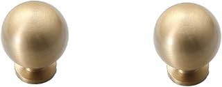 Cabinet Knobs 2Pcs Pure Copper Wardrobe Handle Brass Gold Black Antique Drawer Single Hole Cabinet Door Handle Brass Natural Color Diameter25mm