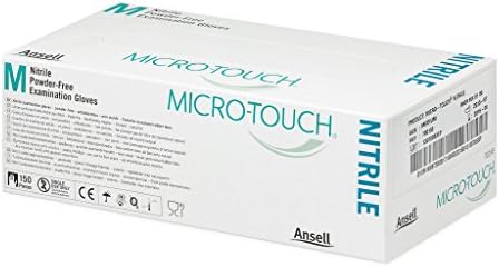 Ansell Medical 700154 Examination Glove, Non-Sterile, Nitrile Powder-Free, Micro-Touch, Large (Pack of 150)