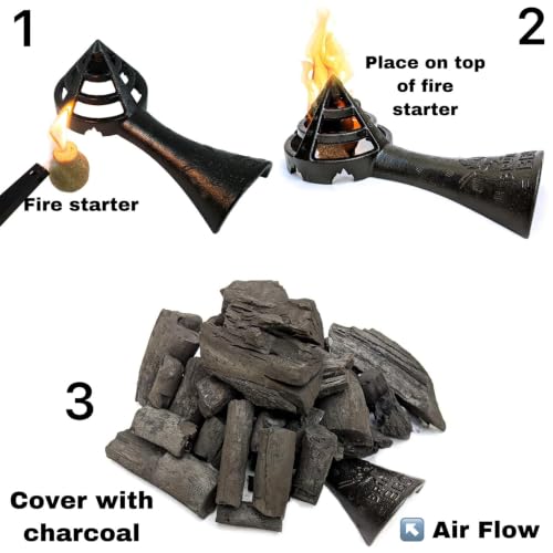 Brutal BBQ Fireguard Firewood and Charcoal Starter | Fire Starters for Grill | Easy to Use Grill Starter | Compact Firestarters for Outdoor Fire Pit | Coal Burner, Firewood and Charcoal Fire Starter by Brutal BBQ - Used condition - Image 2