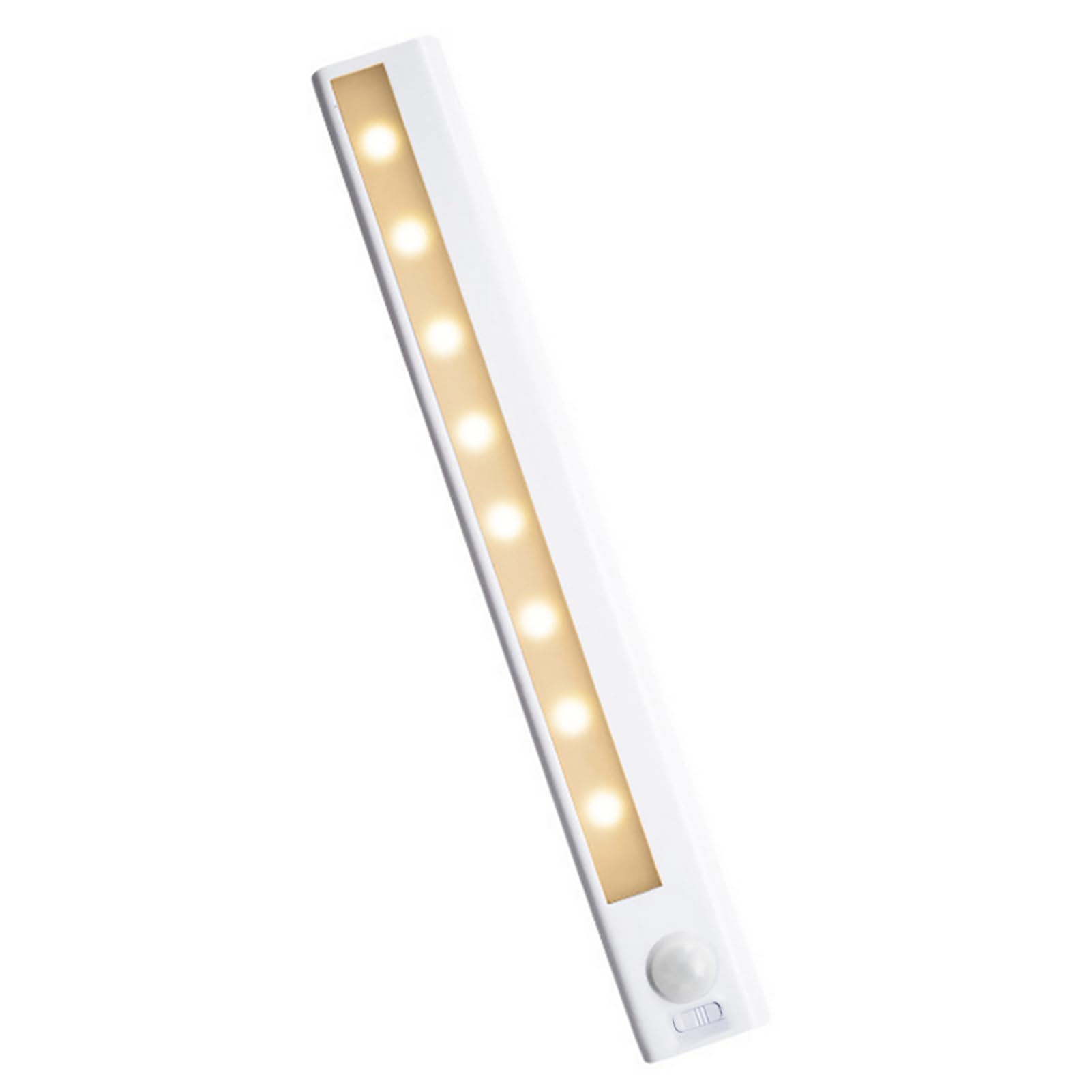 Brrnoo Energy Efficient LED Under Cabinet Lights with Infrared Motion Sensor for Kitchen Closet Stairs Warm White 0.7W Adjustable Waterproof Design
