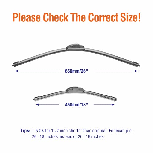 Wowiper 542618 Wiper Blades 26 Inch + 18 Inch Automotive Replacement Windshield Wiper Blades thumb #4