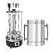 AUPLEX Upgraded Countertop Vertical Rotating Oven - Rotisserie Shawarma Machine, Kebob Machine, Stainless Steel Body W/Heat Resistant Door, Includes 5 Skewers & 5 Oil Collecting Cups, US Plug, 110V