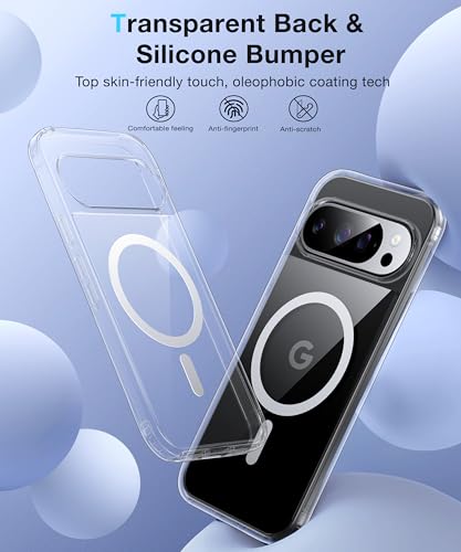 Image of NO.1 Magnetic for Google Pixel 10 Pro XL Case with MagSafe [Anti-Yellowing][Slim Fit][Military Shockproof] Transparent Case Soft Silicone Bumper for Google Pixel 10 Pro XL Phone Case, Clear