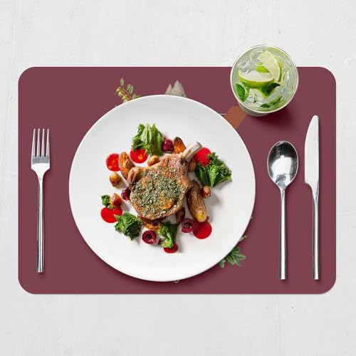 Set de table en liège rouge pour décoration de table de campagne - 7