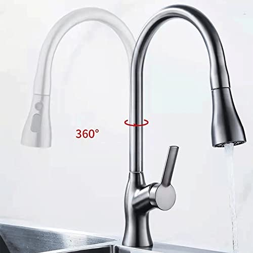 Robinet de cuisine extractible monotrou noir avec mitigeur d'évier - 4